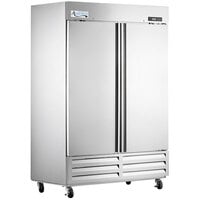 Avantco A Plus AP-49R 55 1/4" Stainless Steel Solid Door Reach-In Refrigerator