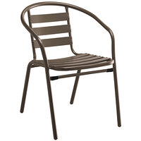 Lancaster Table & Seating Bronze Powder-Coated Aluminum and Steel Outdoor Arm Chair