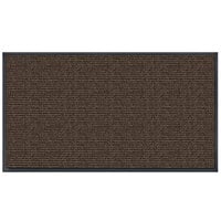 Lavex Needle Rib 3' x 4' Brown Antimicrobial PET Fiber Indoor Entrance Mat - 3/8 inch Thick