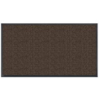 Lavex Needle Rib 4' x 6' Brown Antimicrobial PET Fiber Indoor Entrance Mat - 3/8" Thick