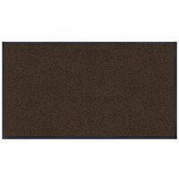 Lavex Plush Dilour 2' x 3' Brown Antimicrobial PET Fiber Indoor Entrance Mat - 3/8" Thick