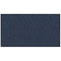 Lavex Chevron Rib 3' x 4' Blue Antimicrobial PET Fiber Indoor Entrance Mat - 3/8 inch Thick