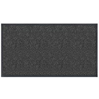 Lavex Chevron Rib 3' x 60' Charcoal Antimicrobial PET Fiber Indoor Entrance Mat - 3/8 inch Thick