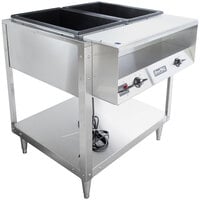 Vollrath 38002 ServeWell Electric Two Pan Hot Food Table 120V - Sealed Well