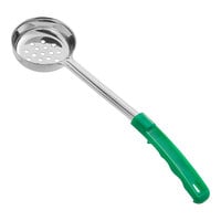 Choice 4 oz. Green Perforated Portion Spoon