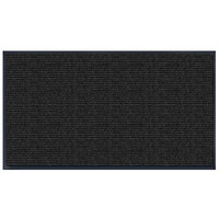 Lavex Janitorial Needle Rib 2' x 3' Pepper Antimicrobial PET Fiber Indoor Entrance Mat - 3/8 inch Thick