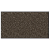 Lavex Chevron Rib 3' x 60' Brown Antimicrobial PET Fiber Indoor Entrance Mat - 3/8 inch Thick