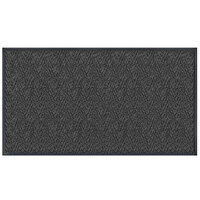 Lavex Chevron Rib 4' x 60' Charcoal Antimicrobial PET Fiber Indoor Entrance Mat - 3/8 inch Thick