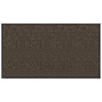 Lavex Chevron Rib 3' x 5' Brown Antimicrobial PET Fiber Indoor Entrance Mat - 3/8 inch Thick