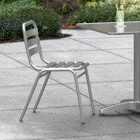 Lancaster Table & Seating Chrome Powder-Coated Aluminum and Steel Outdoor Side Chair