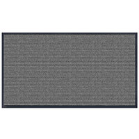 Lavex Needle Rib 4' x 8' Gray Antimicrobial PET Fiber Indoor Entrance Mat - 3/8" Thick