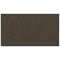 Lavex Chevron Rib 2' x 3' Brown Antimicrobial PET Fiber Indoor Entrance Mat - 3/8 inch Thick