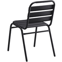 Lancaster Table & Seating Black Powder-Coated Aluminum and Steel Outdoor Side Chair