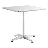 Lancaster Table & Seating 27 1/2" x 27 1/2" Chrome Square Outdoor Standard Height Table