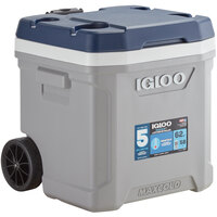 Igloo 34696 MaxCold Latitude 60 Qt. Gray Cooler with Wheels and Telescoping Handle