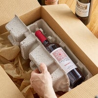 Lavex Packaging Molded Fiber Stackable 1 Bottle Wine Shipper Tray