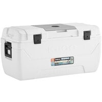 Igloo 50048 MaxCold 165 Qt. White Cooler with Quick-Access Lid Hatch and Comfort Grip Side Handles