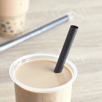 Choice 9 inch Black Extra Wide Pointed Wrapped Boba Straw - 1600/Case
