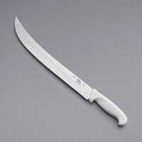 Choice 14 inch Granton Edge Cimeter Knife with White Handle