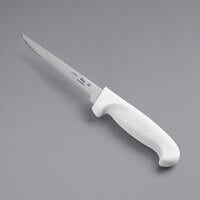 Choice 6 inch Narrow Flexible Boning Knife with White Handle