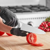 Choice 8 inch Serrated Chef Knife with White Handle