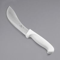 Choice 5 inch Curved Skinning Knife with White Handle