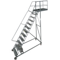 Ballymore CL-15-14 15-Step Heavy-Duty Steel Rolling Cantilever Ladder with 150 inch Platform Height, 14 inch Overhang, and 147 inch Vertical Clearance