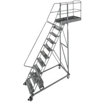 Ballymore CL-10-14 10-Step Heavy-Duty Steel Rolling Cantilever Ladder with 100 inch Platform Height, 14 inch Overhang, and 97 inch Vertical Clearance