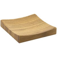 Front of the House DAP047BBB23 4" Square Flared Natural Bamboo Plate - 12/Case