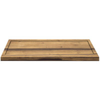 Front of the House SPT052MUB21 14 inch x 9 inch Reversible Crushed Bamboo Serving Board with Hand Grips - 4/Case