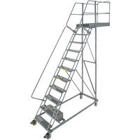 Ballymore CL-11-42 11-Step Heavy-Duty Steel Rolling Cantilever Ladder with 110 inch Platform Height, 42 inch Overhang, and 107 inch Vertical Clearance