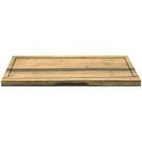 Front of the House SPT051MUB21 13 inch x 7 inch Reversible Crushed Bamboo Serving Board with Hand Grips - 4/Case