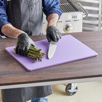 20 inch x 15 inch x 1/2 inch Purple Polyethylene Cutting Board