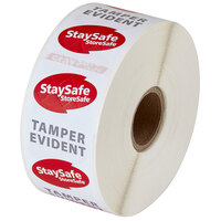 Cambro 26SSTELB6250 StaySafe 1 1/2 inch x 6 inch Red Tamper-Evident Label - 250/Roll