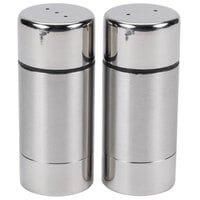 American Metalcraft SP35 1.5 oz. Stainless Steel Round Salt and Pepper Shaker Set
