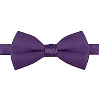 Henry Segal Dark Purple 2"(H) x 4 1/2" (W) Adjustable Band Poly-Satin Bow Tie