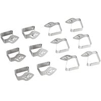 Choice Stainless Steel Leaf Design Tablecloth Clip for Tables up to 1 1/2" Thick - 12/Pack