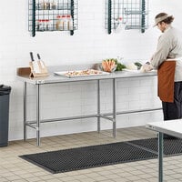 Regency 24 inch x 84 inch 16-Gauge 304 Stainless Steel Commercial Open Base Work Table with 4 inch Backsplash