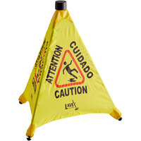Lavex Janitorial 20 inch Caution Wet Floor Pop-Up Sign With Wall-Mounted Case