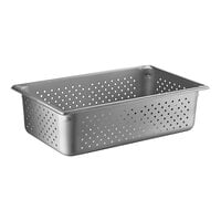 Vollrath 30063 Super Pan V® Full Size 6" Deep Anti-Jam Perforated Stainless Steel Steam Table / Hotel Pan - 22 Gauge