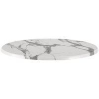 Holland Bar Stool OD36RWM EnduroTop 36 inch Round White Marble Laminate Outdoor / Indoor Table Top