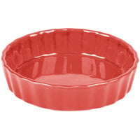 CAC QCD-5RED Festiware 5 inch Red Fluted China Quiche Dish - 24/Case