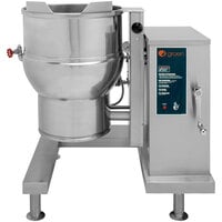 Groen DEE/4-40C 208/3 Stainless Steel 40-Gallon Steam Jacketed Tilting Electric Floor-Mounted Kettle - 208V, 3 Phase, 21 kW