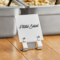 2 1/4 inch x 1 3/4 inch Metal Deli Tag Pan Sign Holder Clip - 10/Pack