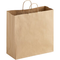 Choice Natural Kraft Paper Customizable Shopping Bag with Handles 16 inch x 6 inch x 15 3/4 inch - 200/Case