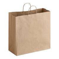 Choice Natural Kraft Paper Customizable Shopping Bag with Handles 16" x 6" x 15 3/4" - 200/Case