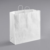 Choice 18 inch x 7 inch x 18 3/4 inch White Paper Customizable Shopping Bag with Handles - 200/Case