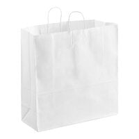 Choice 18" x 7" x 18 3/4" White Paper Customizable Shopping Bag with Handles - 200/Case