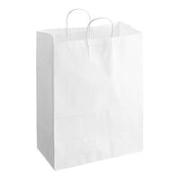 Choice 13" x 7" x 17" White Paper Customizable Shopping Bag with Handles - 250/Case