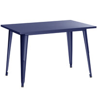Lancaster Table & Seating Alloy Series 48" x 30" Navy Dining Height Outdoor Table